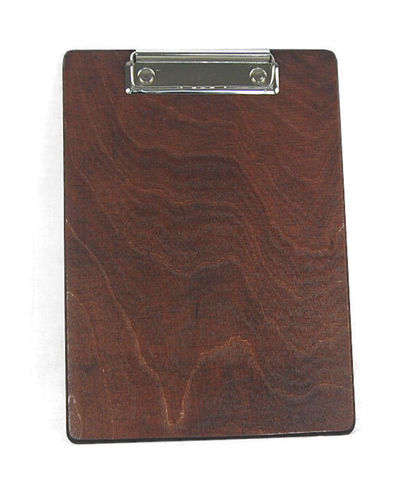 Handgefertigtes Klemmbrett Holz, A5 - Format, Bügelklemme, Braun